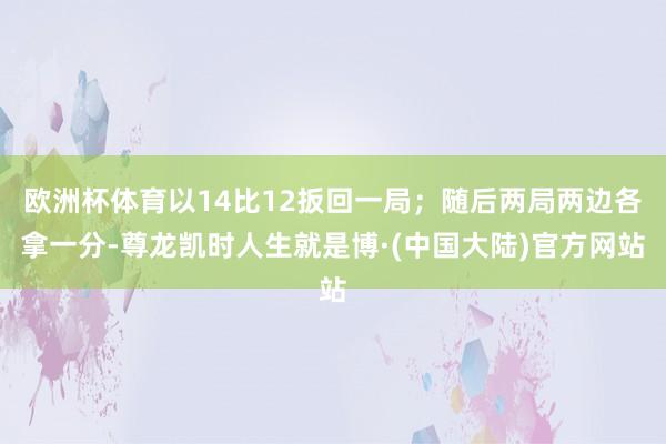 欧洲杯体育以14比12扳回一局；随后两局两边各拿一分-尊龙凯时人生就是博·(中国大陆)官方网站